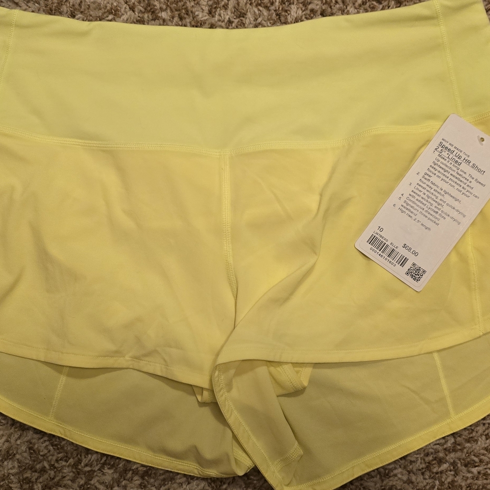 Lululemon Athletica Yellow Athletic Shorts with Seamless Design
